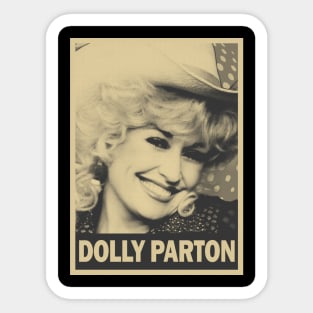 brown cream dolly parton retro Sticker